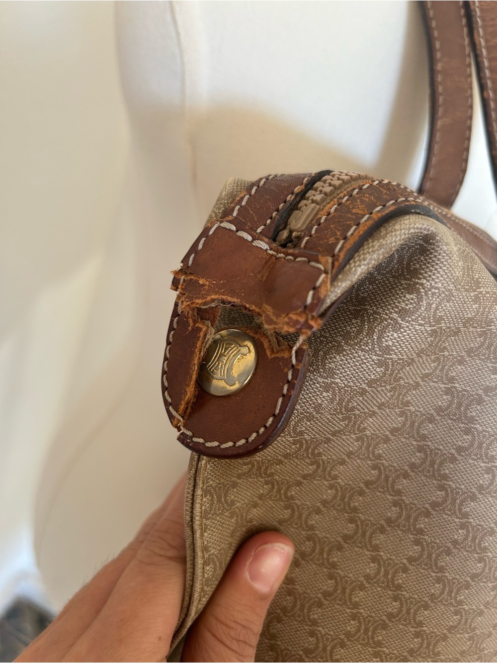 Vintage Celine Macadam Monogram Tote Travel Bag REHAB - Picture 12 of 16